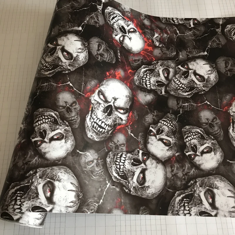 50x300 cm Self Adhesive Car Sticker Bomb Wrap Foil JDM Skull Graffiti Cartoon Printed Sticker Bomb Vinyl Car Motorbike Decal