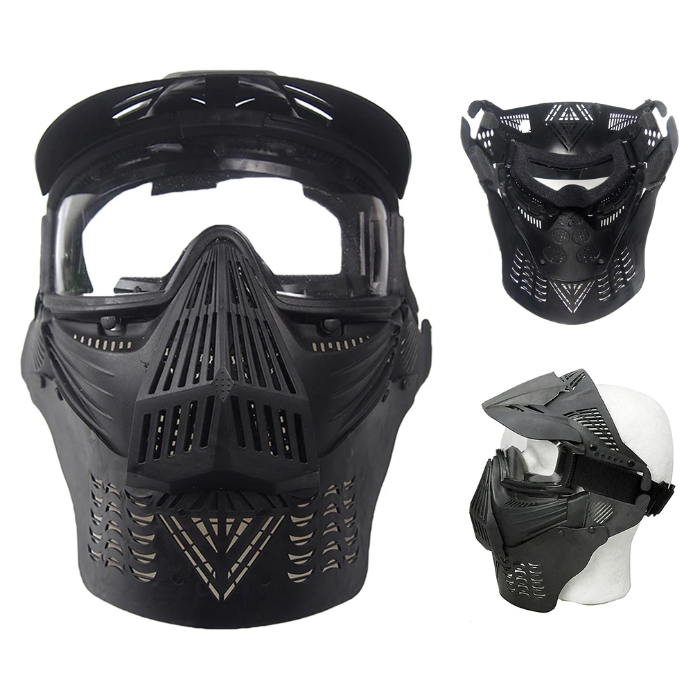 Máscara facial completa táctica para Paintball, equipo de caza de campo al aire libre, combate militar, tiro, gafas Airsoft, máscara protectora para