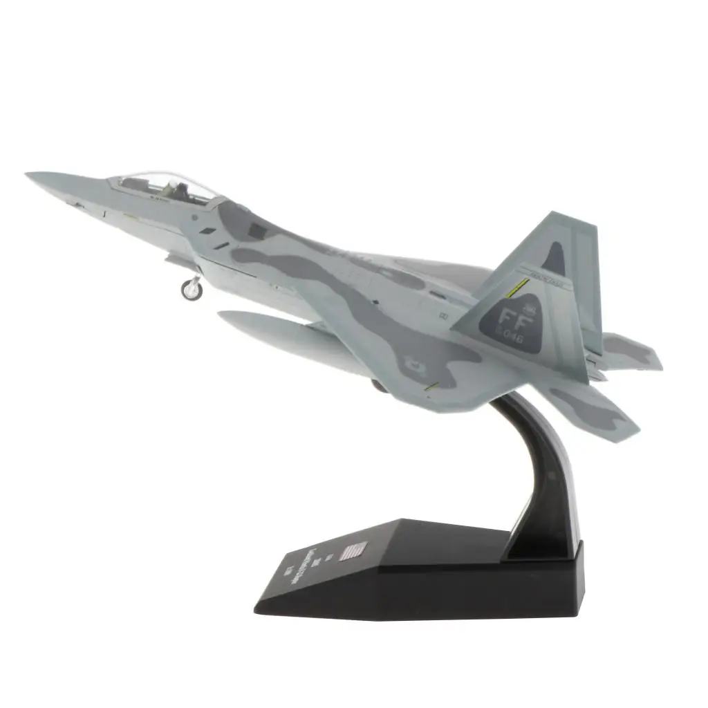 1:100 F-22 Fighter Raptor Metal Airplane Mode Aircraft For Collections Home Desk Top Decoor