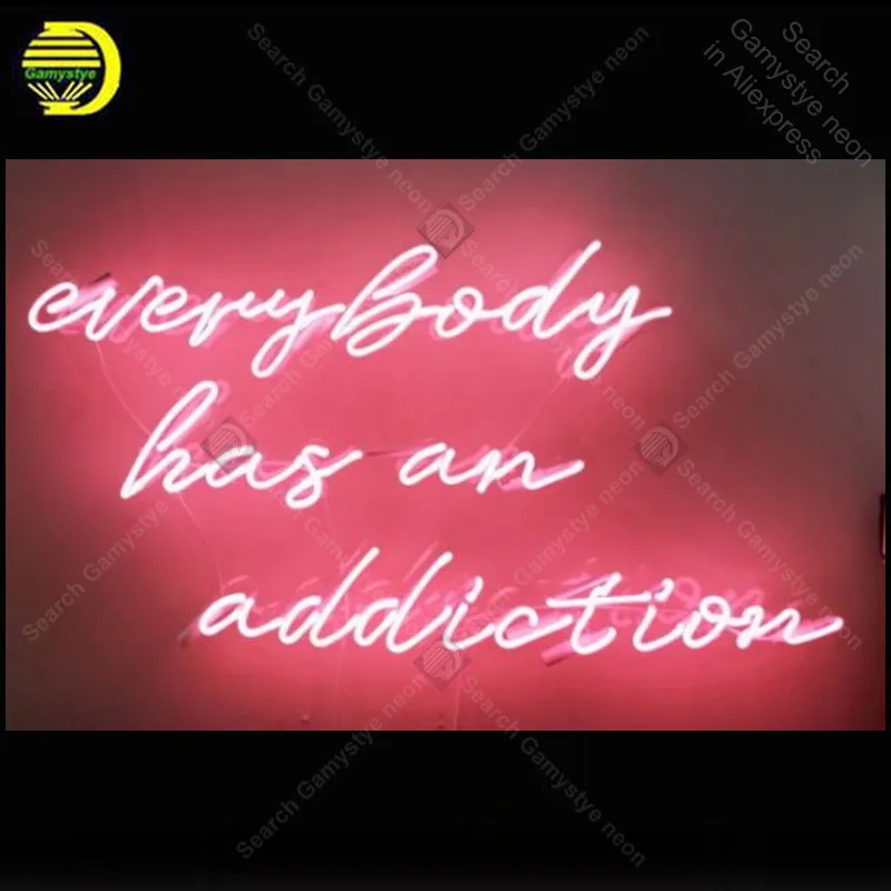 

Neon Sign for Everybody Has An Addiction Decoracion Express Beer Neon Light up white wall sign Neon Signs for bedRoom Letrero