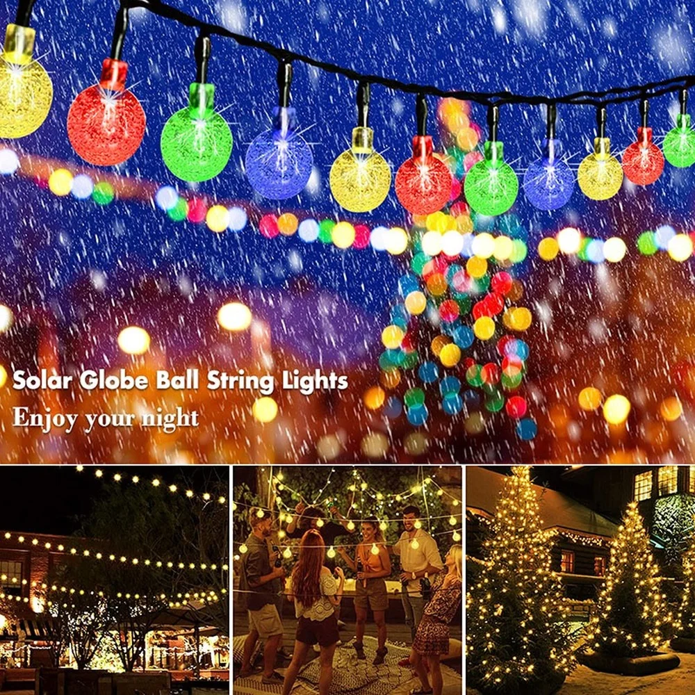 100 LED Crystal ball LED Solar Lamp Power LED String Fairy Lights Solar Garlands Garden Christmas Decor For Outdoor