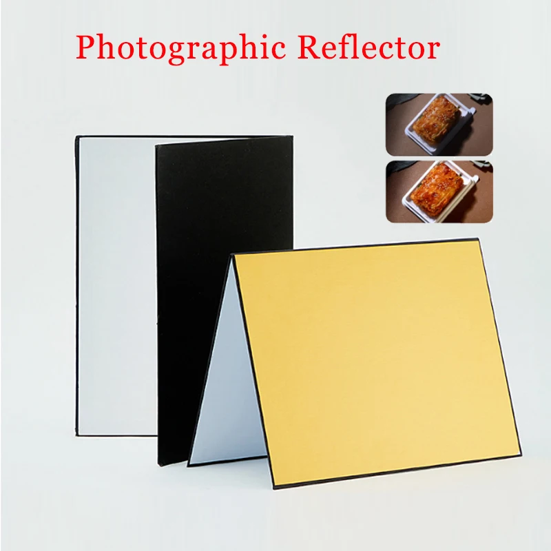 Light Reflector A3 Camera Photography Accessory Collapsible Cardboard White Black Silver Reflector Absorb Light Reflective Paper