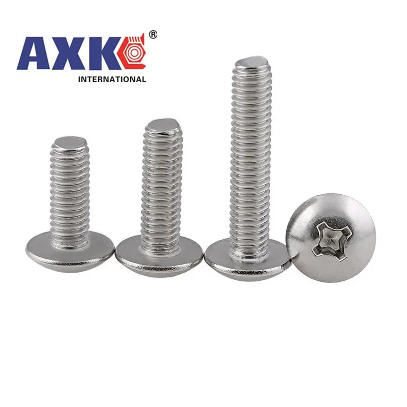 10/50X M2 M2.5 M3 M4 M5 M6 M8 304 A2-70 stainless steel JISB1111T Phillips Truss Head Large Flat Round Cross Screw Bolt L=3-80mm