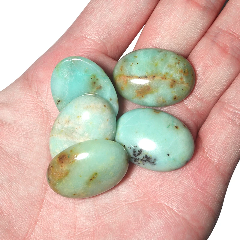 2pcs Stone Antique Jade 18x25mm Oval Flatback Cabochon Loose Bead Spacers For DIY Jewelry Making Earrings&Pendant Accessories