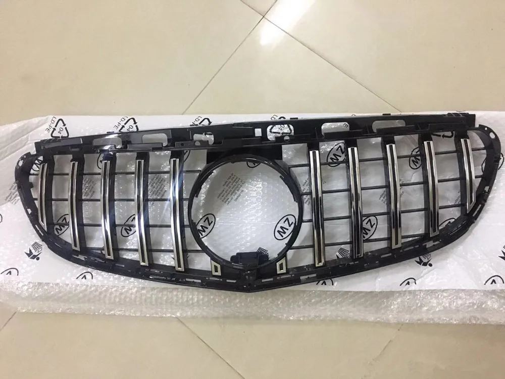 Front Grille For Mercedes Benz E Class W212 2014-2016 E200 E300 E250 E350 E400 E550 GT Silver/Black Upper Bumper Hood Mesh Grill