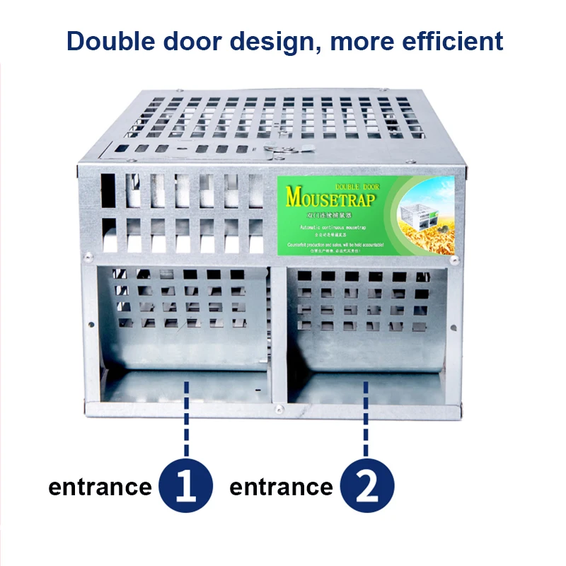 

Double Door Reusable Catching Mice Mouse Weasel Traps Bait Snap Rodent Catcher Mousetrap Rat Hunting Cage with Strong Packaging