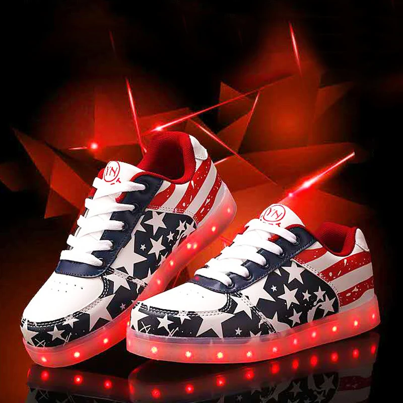 Led Light Shoes Men Women Children Boys Girs 2024 Fashion Casual Footware Male Female Sports Boots Flashing Leather Sneakers