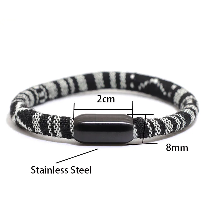 Bransoletka w stylu bohema damski Homme ze stali nierdzewnej z magnesem minimalistyczny 8mm sznurek z tureckiem Braslet prezent dla pary Love Joyas