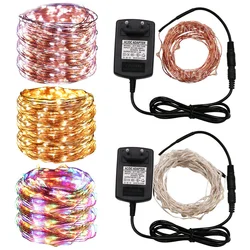 DC 12V LED String Fairy Lights 30M 20M 10M Silver Copper Wire Waterproof String Lights Garland For Home Christmas Party Decor