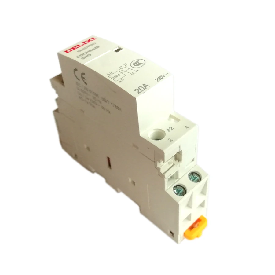 AC contactor with din rail mounting method maximum current 20A