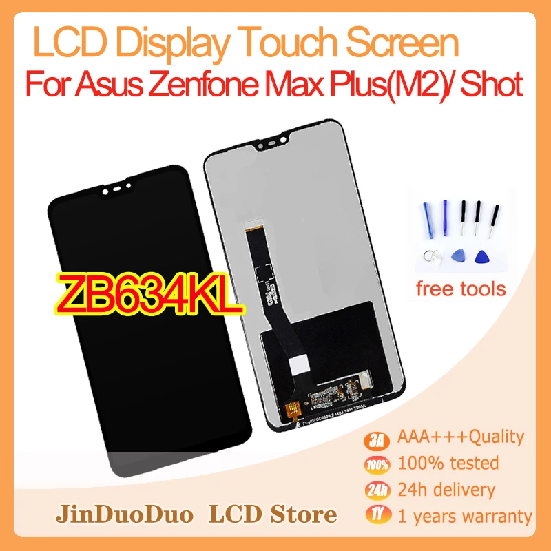 

6.26"Original For ASUS ZenFone Max Plus M2 ZB634KL LCD Display Touch Screen Digitizer For Asus zb634kl LCD withFrame Replacement