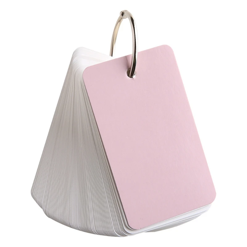 Mini Blank Binder Note Pad 100แผ่นกระดาษแข็งขนาดเล็กแฟลชชุด Mini Memo Pad พร้อม Binder แหวนฝาครอบ