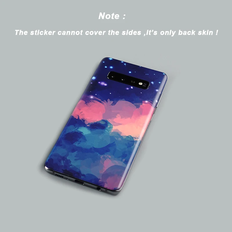 3D Colorful Watercolor Oil Paint Style Matte Skin Phone Back Wrap Sticker For SAMSUNG Note 20 S20 Ultra S10+ S9+ Note 10 Plus 9