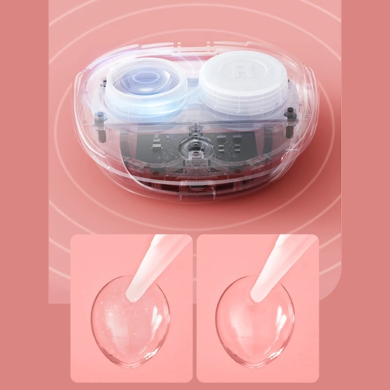 عدسات لاصقة آلة التنظيف بالموجات فوق الصوتية آلة التنظيف 12000RPM عالية التردد الاهتزاز توقيت قابلة للشحن الأنظف