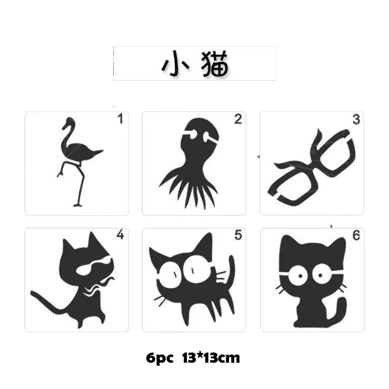 Children Puzzle Stencil Painting Template Animal And Plant Knowledge Encyclopedia DIY Scrapbook Office School Supplies Reusable