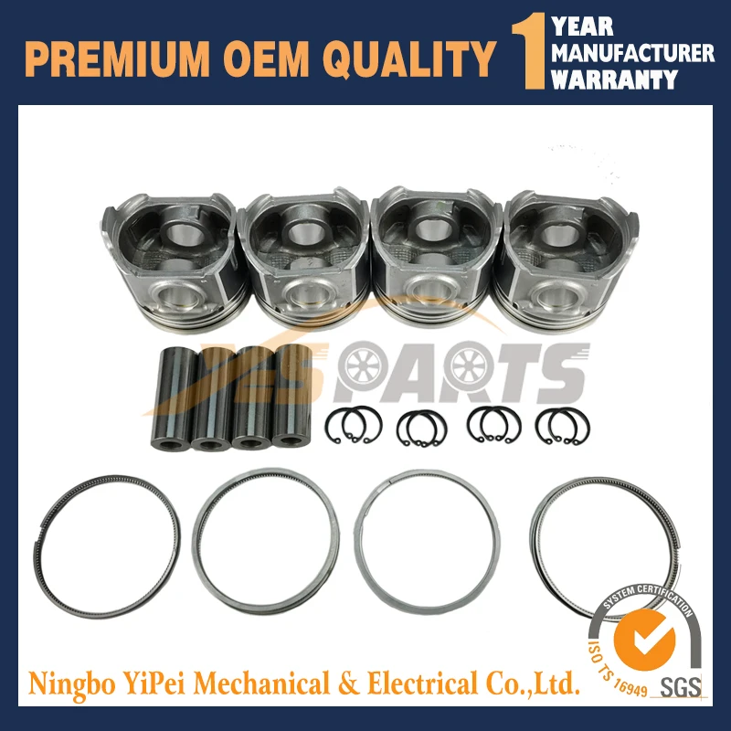 4 SET STD V3307 V3307T Piston & Piston Ring For Kubota M6040 Tractor For Bobcat S630 T650 S65 Skid loader