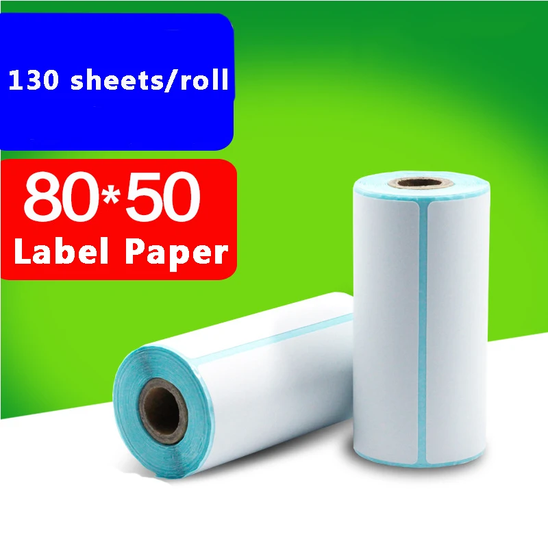 1 Rol Thermisch Papier 80X50Mm Thermische Label Stickers Thermosensitive Papier Sticker Barcode Printer Labels