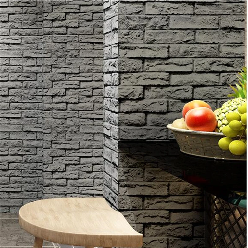 

WELLYU White brick new wallpaper culture brick living room clothing store wallpaper Nordic style retro white brick pattern