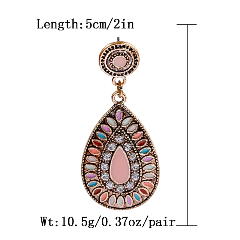 Bohemian Ethnic Water Drop Earrings For Women Colorful Dripping Oil Dangle Hanging Earring boucles d oreille femme 2023