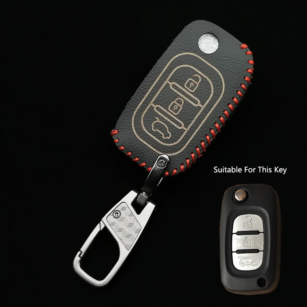 Car Flip keys Leather Cases Fob Cover For LADA Sedan Largus Kalina Granta Vesta X-Ray XRay Folding Keychain Key Ring