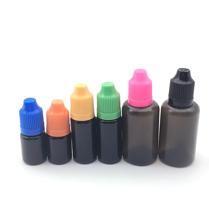 

150Pcs Black 5ml 10ml 30ml PE Plastic Dropper Bottle Bottle With ChildProof Cap and long tip Eye E Liquid Bottle