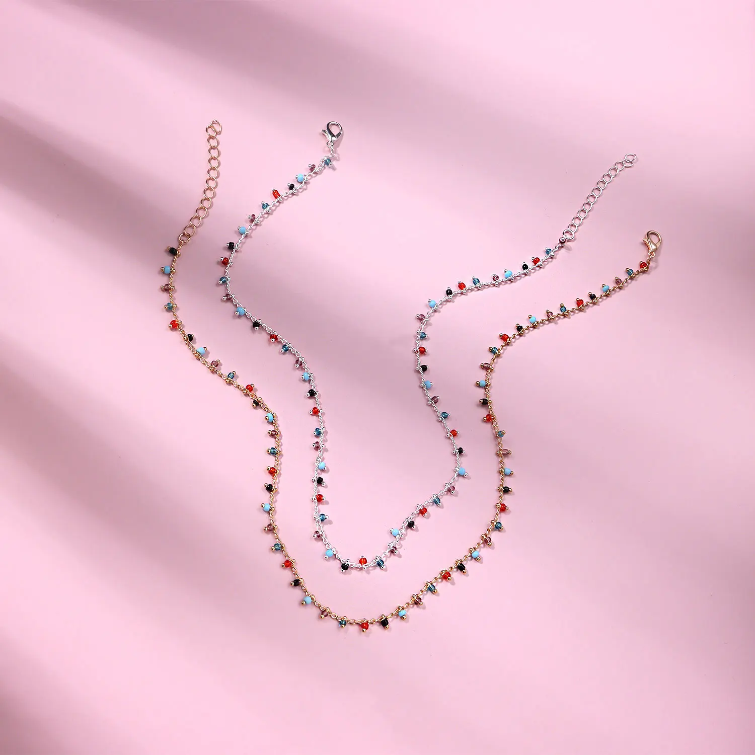 Böhmische bunte Acryl-Kristallperlen-Quasten-Choker-Halskette, einfacher Trend, handgemachte Perlenkette für Frauen, Geschenk-Schmuck. – Detail 6
