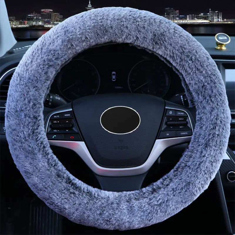 Plush Car Steering Wheel Cover Universal Grip Cover Men and Women Winter New Warm Three-piece Set Gear Cover Handbrake Cover