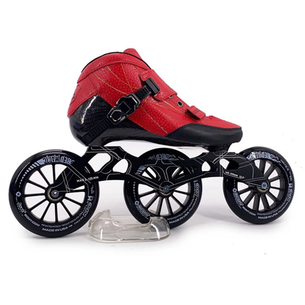 

Speed Inline Skates Roller Skate Shoes Carbon Fiber Competition3*125mm Wheels Street Racing Train Skating Patines for Kids Adult