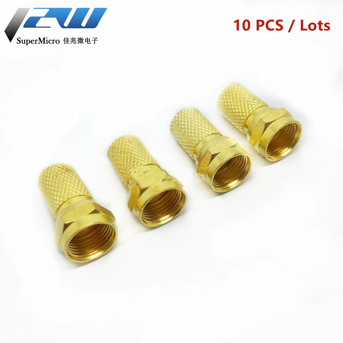 

10 Pcs Twist On RG6 F Type Coaxial Cable Connector Plugs Brass Materials Singnal Line Connector Copper Galvanized High Quality