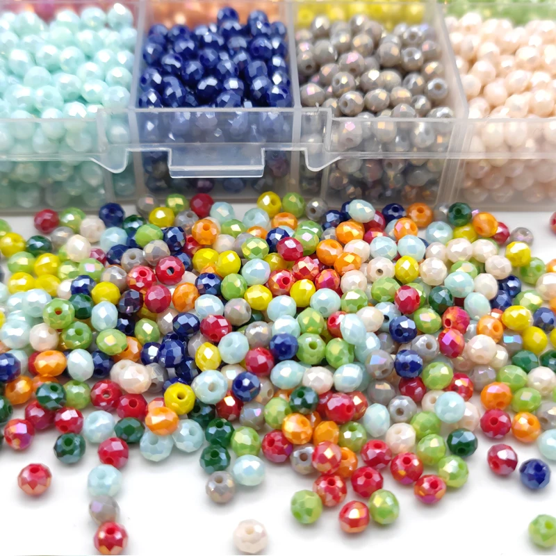 2 3 4 6 8mm Czech Crystal Shiny Faceted Glass Beads Loose Spacer Round Beads for Jewelry Making Necklace Bracelet Accessories