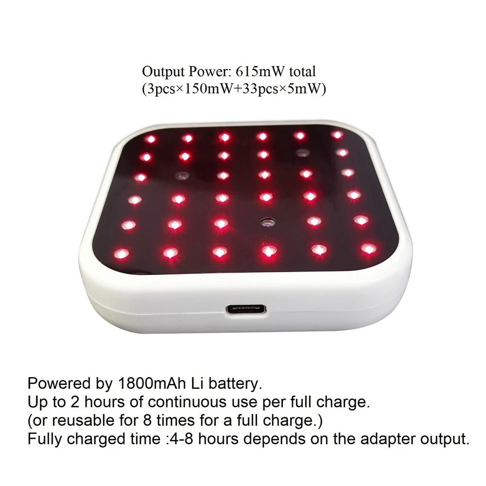650nm + 808nm Niedrigen Ebene Weiche Kalten Laser Therapie Physiotherapie Pad Gerät Einheit LLLT für Joint Muscle Pain Relief 615mW