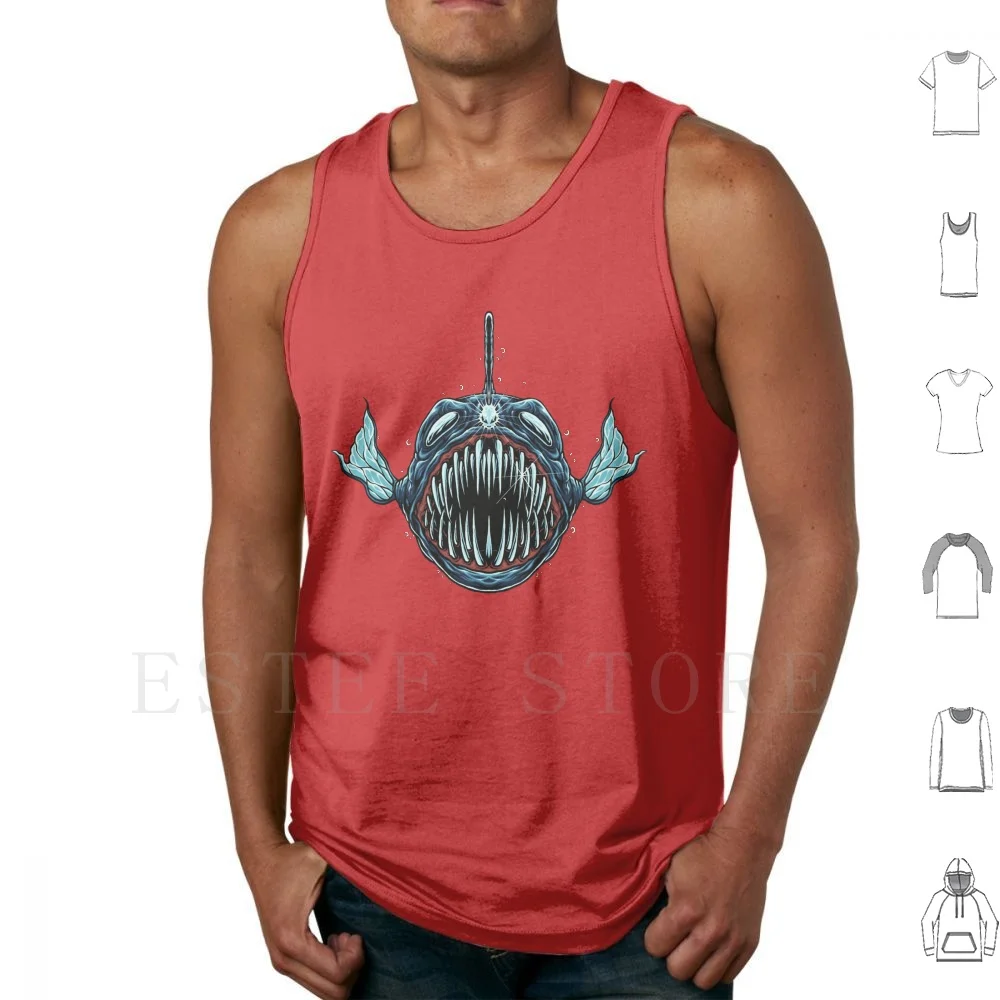 Camisetas sin mangas para pescador, chaleco sin mangas para pescador, peces marinos, mar acuático, océano, ataque profundo, pesca exótica, pesca, captura de cebo, lago