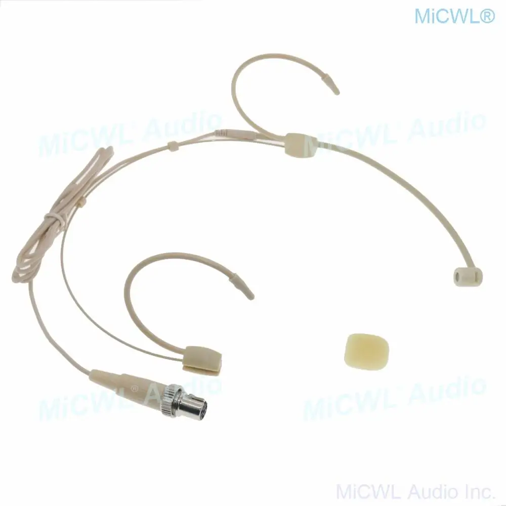 MiCWL-ميكروفون سماعة رأس ، لون بيج ، لسلسلة MiPro action ، ميكروفون لاسلكي أحادي الاتجاه ، TA4F Lock ACT35