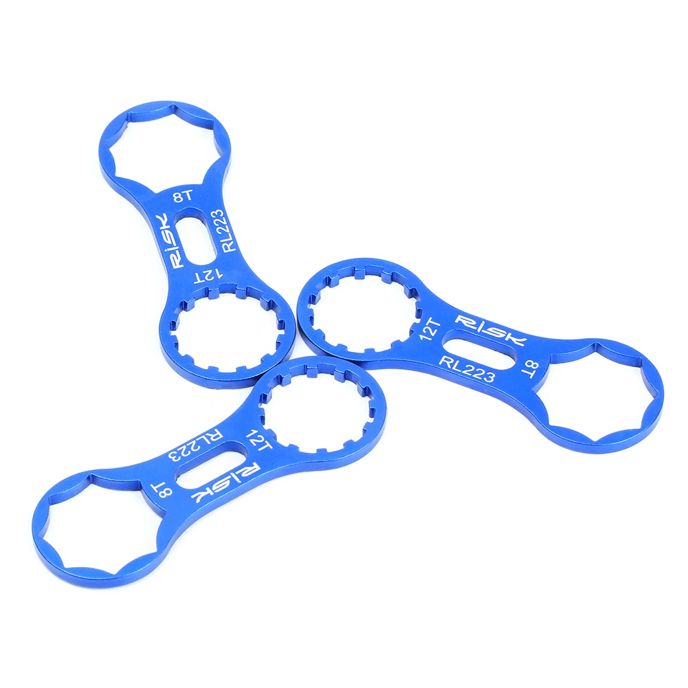 Bicicleta chave garfo dianteiro ferramenta de reparo da chave cabeça dupla peças da bicicleta acessórios garfo dianteiro ferramenta reparo desmontagem chave