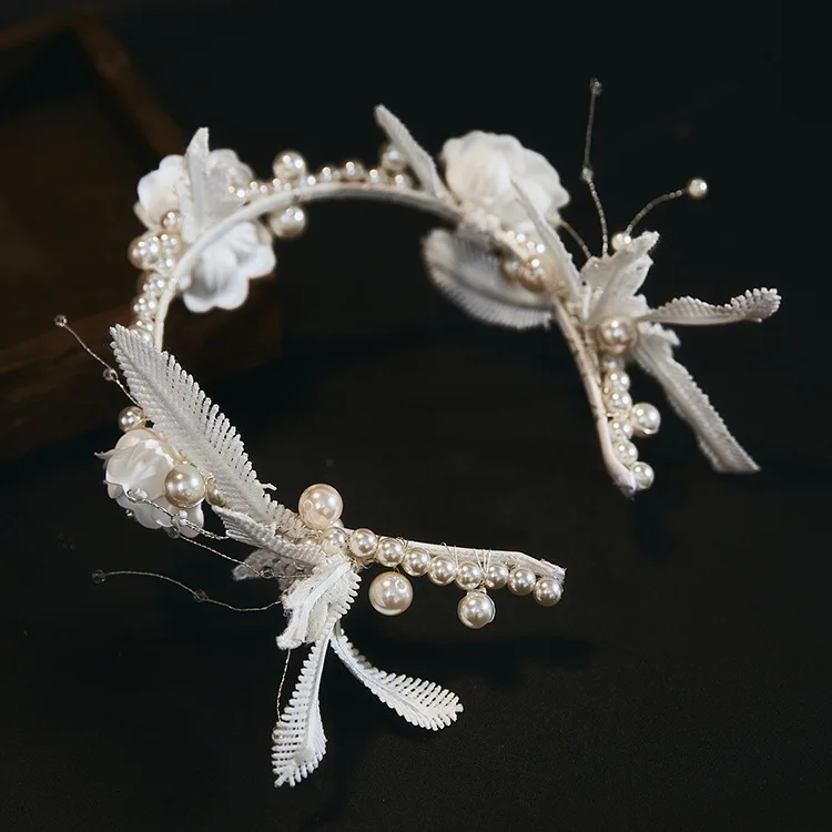 

Handmade Retro Flower Bud Bridal Headband Headdress Wedding Dress Styling Accessories