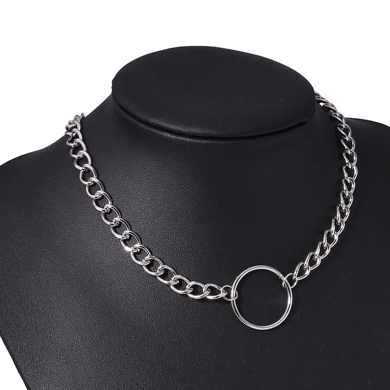 2022 neue Halskette Für Frauen Gothic Kette Choker Kreis Rock Aussage Halskette Kreis Dekoration Metall Schmuck Vintage Mode – Detail 3