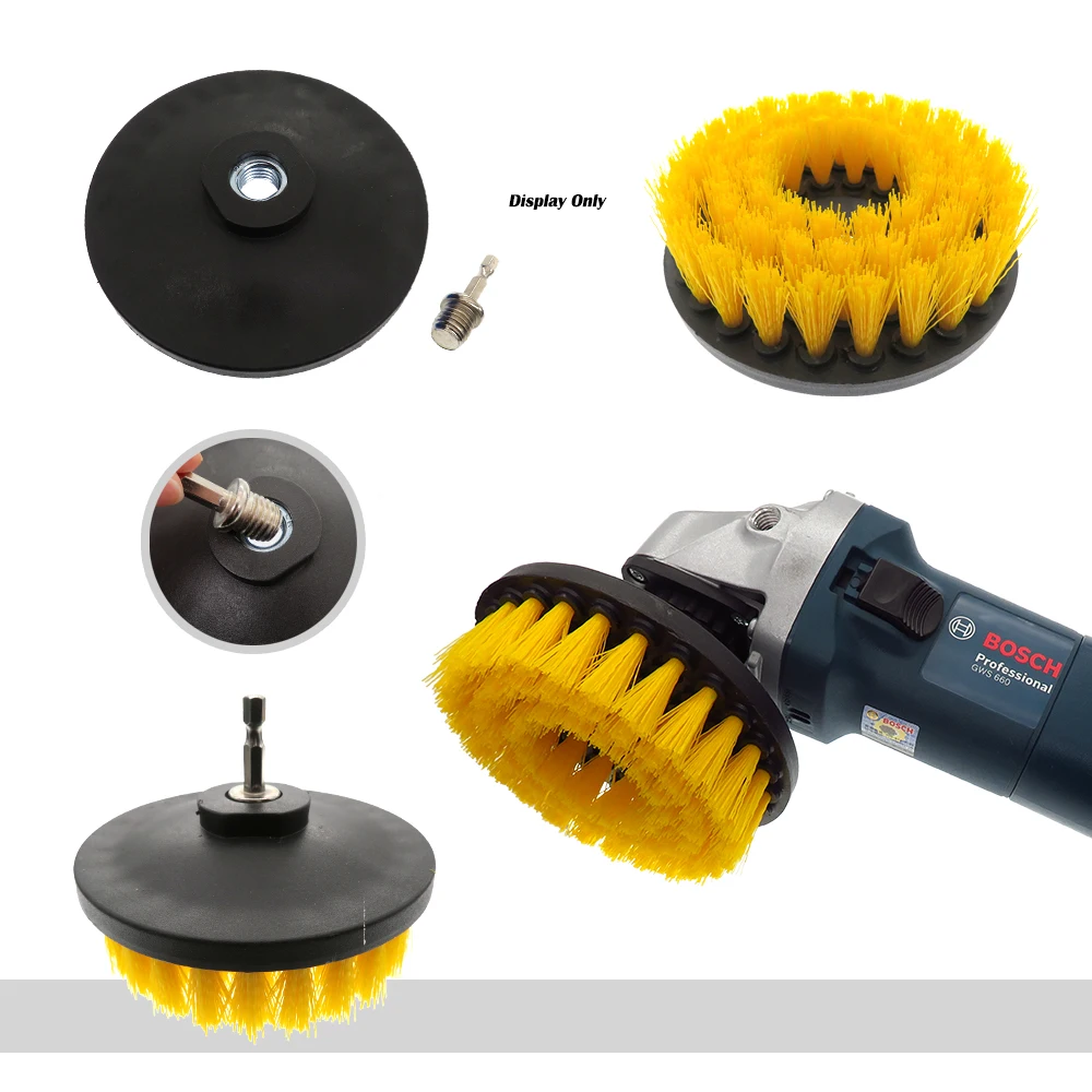 5inch Drill Scrubber Cleaning Brush Power Brush with M14 Thread Drill Adaper for Cleaning Carpets, Kitchens and Bathrooms