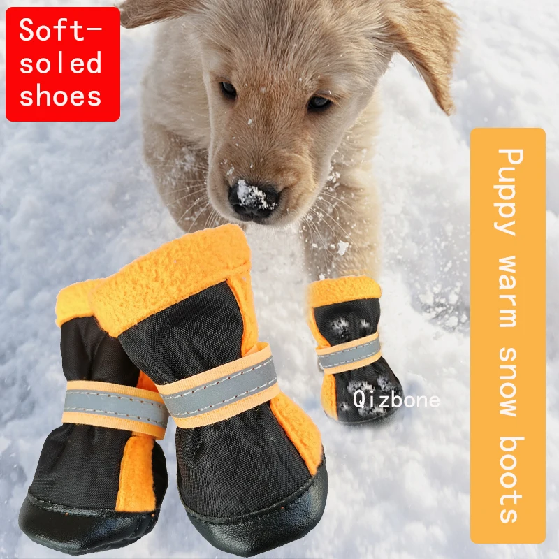 Pet Shoes For Small Dogs Reflective Non Slip Wear Resistant Winter Warm Boots For Bichon Corgi Chihuahua York Teddy Soft-soled