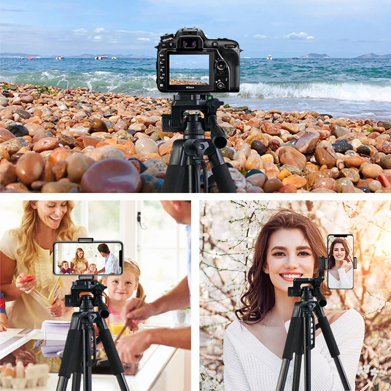 180cm Camera Tripod for Phone ​with Carry Bag Photography Mobile Phone Tripod with Bluetooth Remote for Video/DSLR/Canon