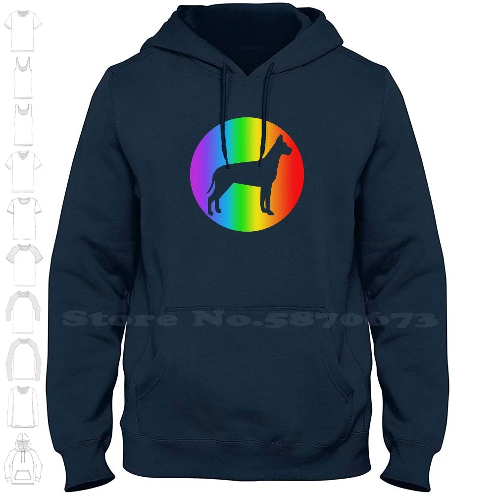 Lover Rainbow Silhouette Gifts Streetwear Sport Hoodie Sweatshirt Great Dane Great Dane Dad Great Dane Owner Great Dane Lovers