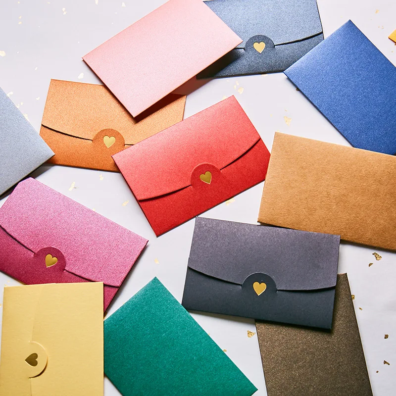 

13 Colors 50Pcs Pearl Paper Envelope Retro DIY Kraft Paper Invitation Greeting Card Envelope Gift Package Envelopes 17.5x11cm