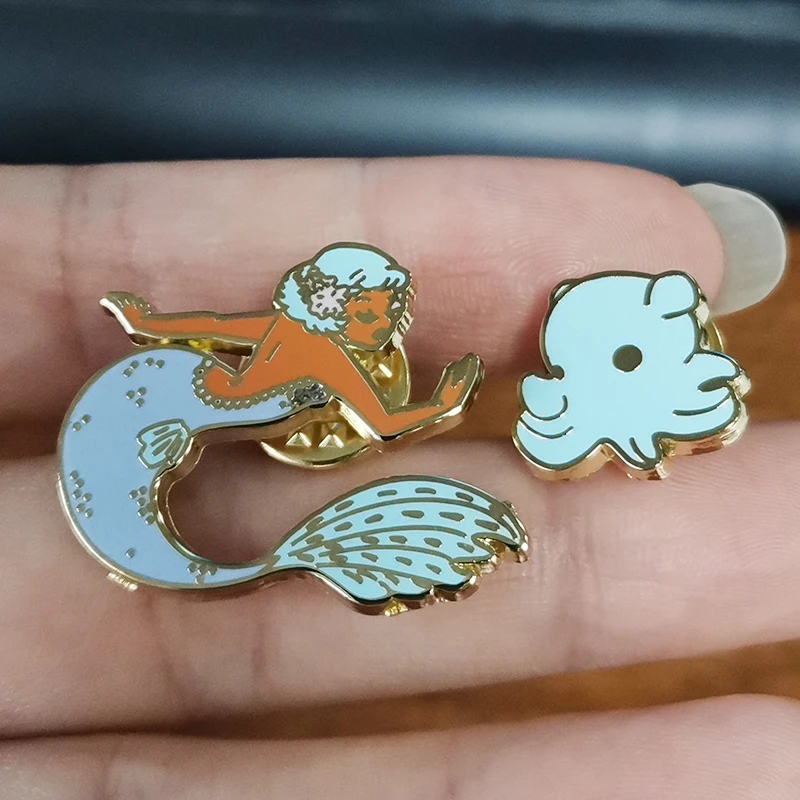 Dumbo Octopus Mermaid Brooch Set Love can be so complicated when your a mermaid and a cecaelia Enamel Pin Jewelry