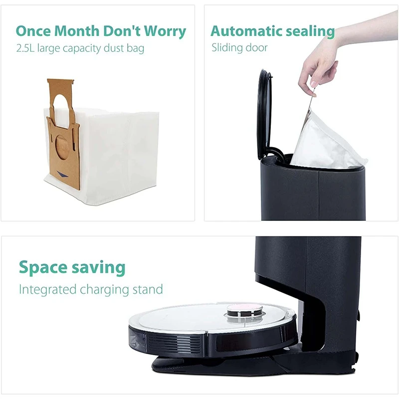 20 حزمة فراغ كيس لجميع الغبار ل ECOVACS Deebot T8 AIVI / T8 / N8 برو زائد/N8 برو روبوت مكنسة كهربائية والممسحة الملحقات