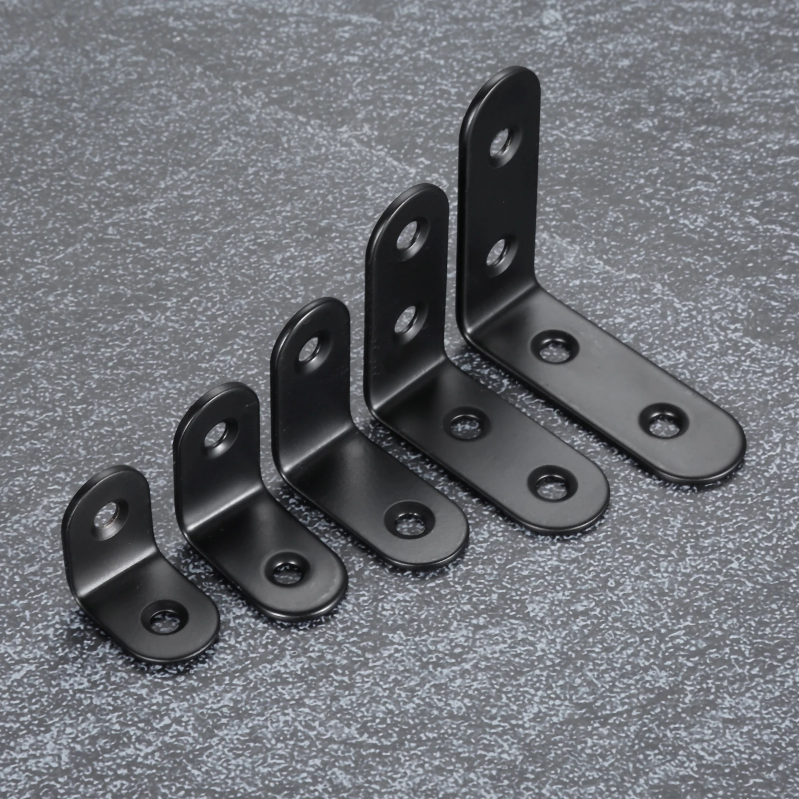 10pcs Black Corner Brace Brackets Supporting L-Shaped Brackets With Screws Fixing Right Angle Corners Brace Furniture Hardware