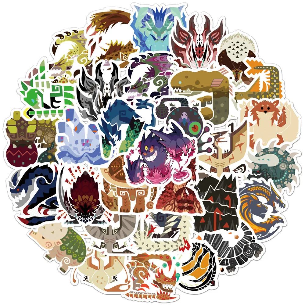 10/30/50/100pcs Monster Hunter Game Stickers Graffiti For Car Skateboard Notebook Phone Helmet Decal Waterproof Kids Sticker Toy