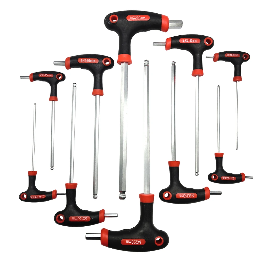 Julaihandsome 10PC T-Handle  Hex Wrench Set / Torx  Wrench Kit CRV with With Display Frame