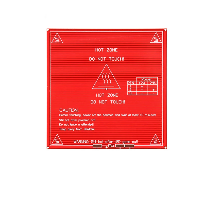 1pc Upgraded MK2B Heated Bed Square Fiberglass PCB Hot Plate Dual 12V 24V Red MK2 B 214mmx214mm Hot Bed For 3D Printer Heat Part