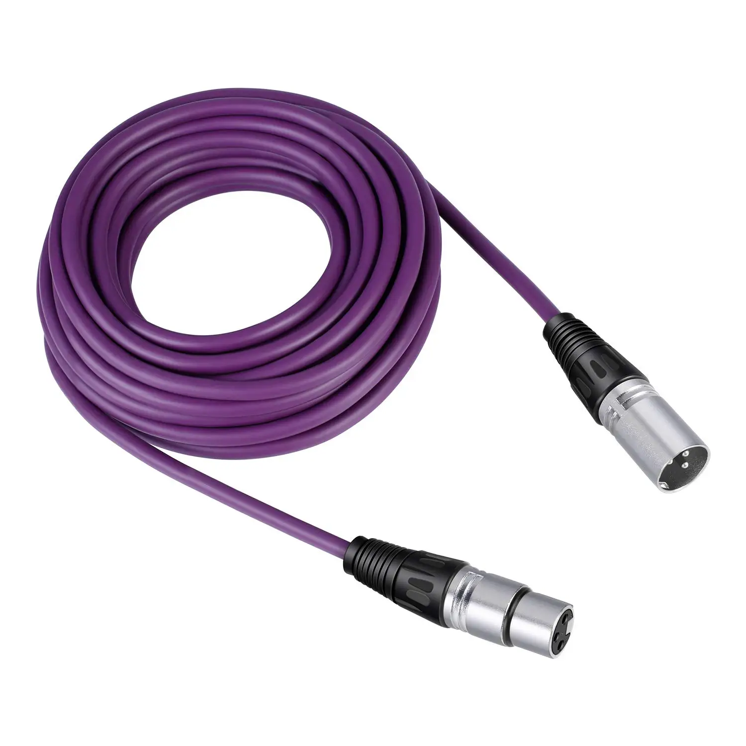 Paquete de 6 unidades de Cable blindado de micrófono Premium, Cable de Audio m/F, 1m/2m/5M, 3 pines, XLR macho a XLR hembra, DMX512