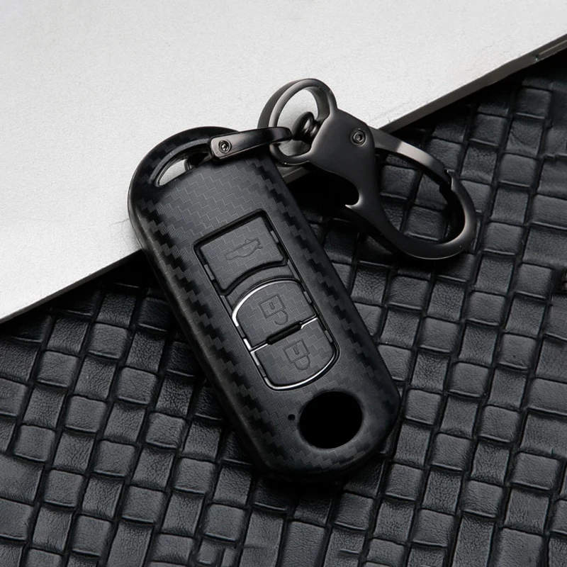 Carbon Autoschlüsselabdeckung Schlüsseletui für Mazda 2 3 6 Axela Atenza CX-5 CX5 CX-3 CX-7 CX8 CX-9