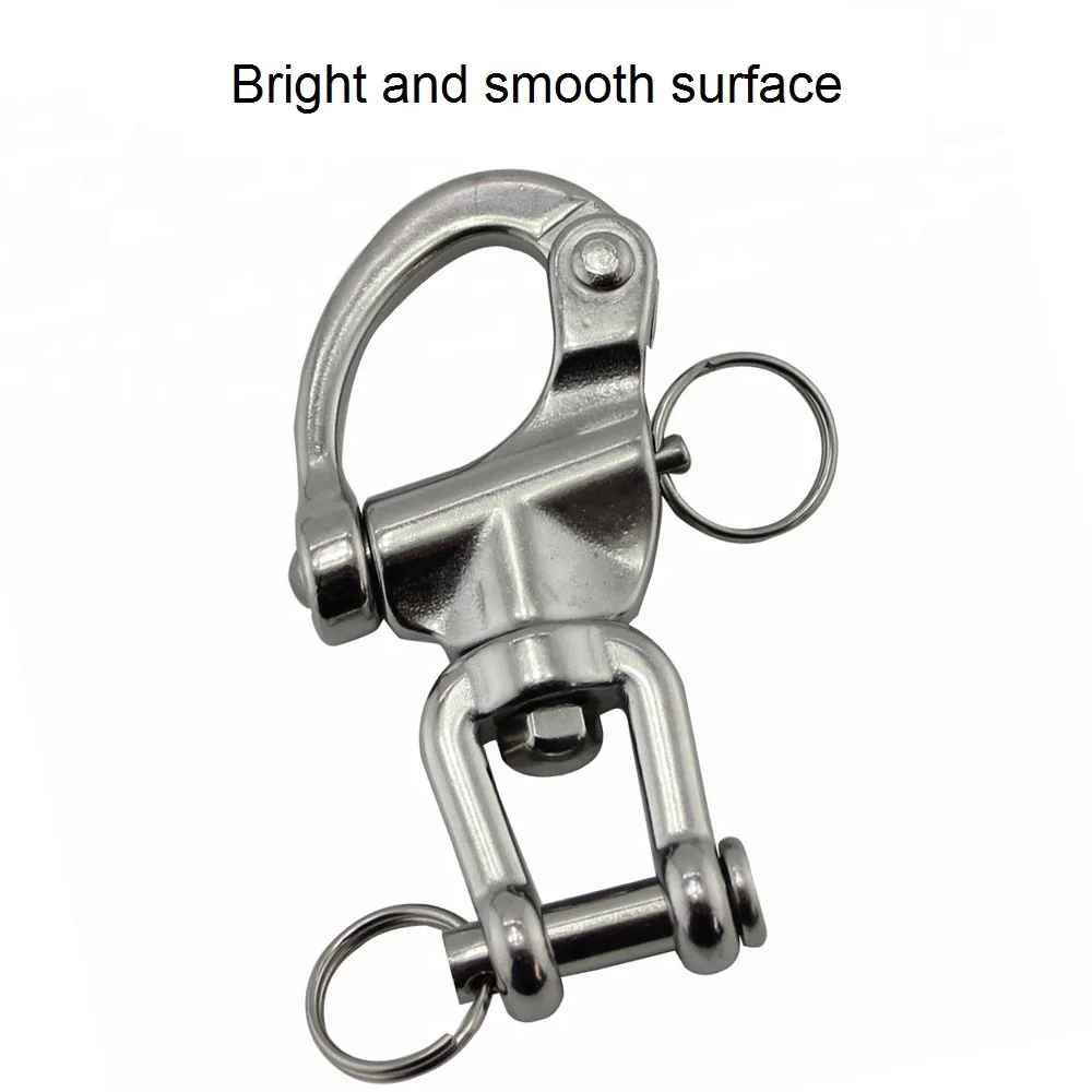 5PCS 316 Stainless Steel Safety Clevis Pin Swivel Snap Shackle 70mm 87mm 128mm Rigging Metal Big Chain Link Locking Shackles